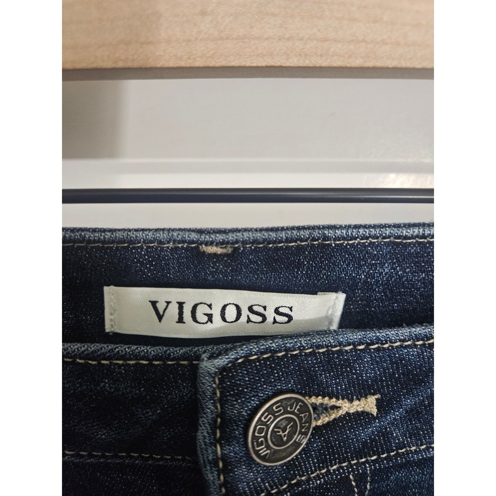 Vigoss Marley Straight Leg Jeans Dark Wash Denim Womens Size 14 Stretch